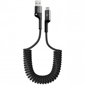 Кабель USB-A — Lightning ArmorStandart AR17 Spiral 2.4A 1 м, спіральний, чорний