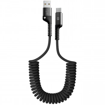 Спиральный кабель USB-A — USB-C ArmorStandart AR17 2,4 А, 1 м, чёрный Спиральный кабель USB-A — USB-C ArmorStandart AR17 2,4 А, 1 м, чёрный