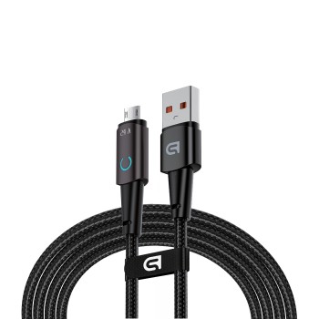 Кабель USB-A — micro USB ArmorStandart AT-AM 12 Вт 1.2 м, чорний, з підсвіткою