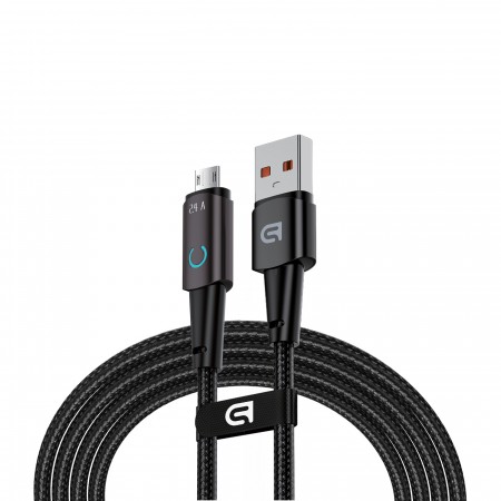 Кабель USB-A — micro USB ArmorStandart AT-AM 12 Вт 1.2 м, чорний, з підсвіткою
