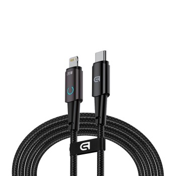 Кабель USB Type-C — Lightning ArmorStandart AT-CL 20 Вт, 1,2 м, чорний, з підсвіткою