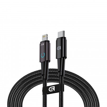 Кабель USB Type-C — Lightning ArmorStandart AT-CL 20 Вт, 1,2 м, чорний, з підсвіткою