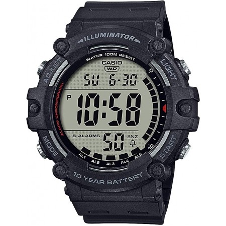 Чоловічий наручний годинник Casio AE-1500WH-1A, цифровий, водозахист 100 м, синій