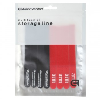 Набор органайзеров для кабеля ArmorStandart Stick Pack, 8 шт., черный/красный