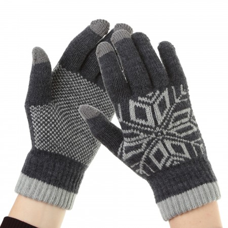 Сенсорные перчатки ArmorStandart Touch Gloves Snowflake светло-серые, акрил/шерсть, One Size