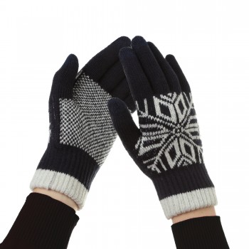 Перчатки для сенсорных экранов ArmorStandart Touch Gloves Snowflake с орнаментом, синие, One Size Перчатки для сенсорных экранов ArmorStandart Touch Gloves Snowflake с орнаментом, синие, One Size