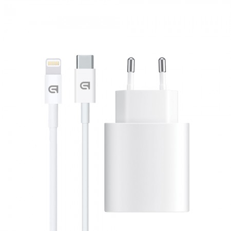 Зарядное устройство ArmorStandart AMHJ83 20W USB-C White + кабель USB-C to Lightning (ARM77724)