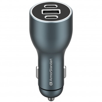 Автомобильное зарядное устройствоArmorStandart Resolute Power ASPP-21 120W 2xUSB-C, USB (ARM70026)
