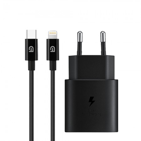 Зарядное устройство ArmorStandart AR-TA800 USB-C 25W Black + кабель USB-C to Lightning (ARM77721)