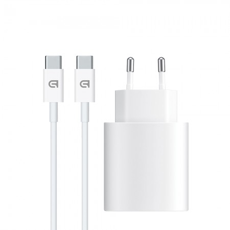 Зарядное устройство ArmorStandart AMHJ83 20W USB-C White + кабель USB-C to USB-C (ARM77725)