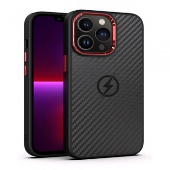 Захисний чохол для iPhone 14 Pro Alloy Carbon Fiber Heat Sink Magnetic Case, чорний