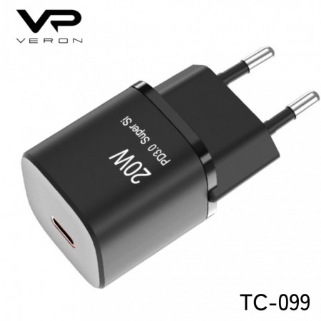Мережевий зарядний пристрій Veron TC-099, 20W, підтримка PD та QC3.0