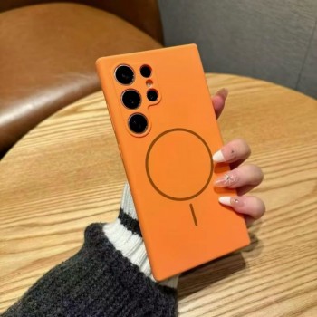 Захисний чохол для Samsung Silicone Cover Full Camera S23 Ultra Veron  with MagFit, оранжевий