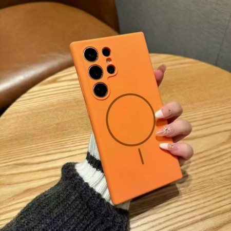 Захисний чохол для Samsung Silicone Cover Full Camera S23 Ultra Veron  with MagFit, оранжевий