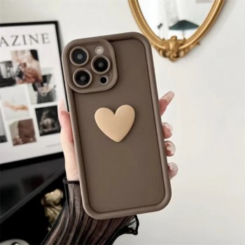 Захисний чохол для iPhone 13 Beige Heart Silicon Case