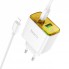 Сетеве зарядне пристрій для iPhone Hoco CS42A | 30W PD QC3.0 | C to Lightning Cable 1m | Біле | Вогнестійкий матеріал, ЄС вилка