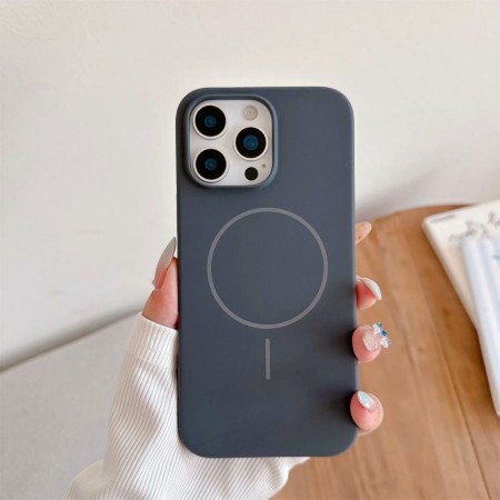 Захисний чохол для iPhone 14 Pro Max Veron Silicone Case Fine Ring з MagSafe, вугільно-сірий