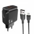 Сетеве зарядне пристрій для iPhone Veron VR-C12 2.4A з 2 USB-портами, Lightning Cable (1m), чорний