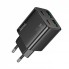 Зарядний пристрій Hoco N55 Home Charger | 20W | 2PD | 2U | Вогнетривкий матеріал, Розумний чип, Компактний розмір, 1 м кабель | Чорний