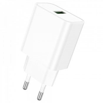 Зарядний пристрій 18W Borofone BA72A з USB та C кабелем (1м) — швидке зарядний пристрій з EU вилкою, вогнетривкий ABS + PC, розміри 79*41*26мм, вага 40г Зарядний пристрій 18W Borofone BA72A з USB та C кабелем (1м) — швидке зарядний пристрій з EU вилкою, вогнетривкий ABS + PC, розміри 79*41*26мм, вага 40г