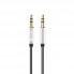 Аудіокабель Veron AUX40, 1 м, металевий з плетеним нейлоном, з роз'ємами 3.5 мм