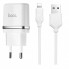 Сетевий зарядний пристрій для iPhone Hoco C12 2.4A з 2 USB, 1м Lightning і Micro-USB кабелем, адаптер ЄС