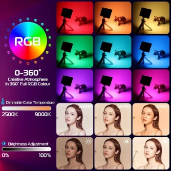 Накамерне відеосвітло AY-84, LED RGB, 3000-6500K