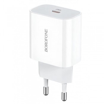 Зарядний пристрій для дому 20W PD3.0 Borofone BA38A Plus - біле, швидка зарядка, компактний дизайн
