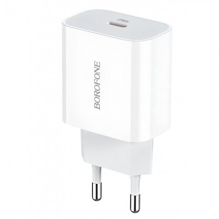 Зарядний пристрій для дому 20W PD3.0 Borofone BA38A Plus - біле, швидка зарядка, компактний дизайн