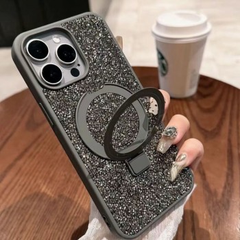 Силиконовый чехол для iPhone 11 Swarovski Stand Case с поддержкой MagSafe, серый