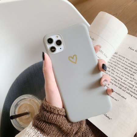 Захисний чохол для iPhone 13 Pro 6.1 Ultra-thin soft heart-shaped pattern TPU Case, сірий