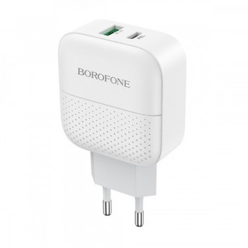 Зарядний пристрій Borofone BA46A 20W PD QC3.0 — Компактний Home Charger з захистом від короткого замикання та сумісністю зі смартфонами, планшетами та іншими пристроями