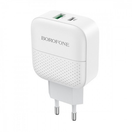Зарядний пристрій Borofone BA46A 20W PD QC3.0 — Компактний Home Charger з захистом від короткого замикання та сумісністю зі смартфонами, планшетами та іншими пристроями