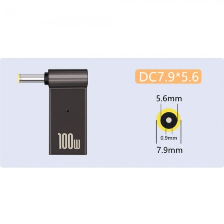 Адаптер перехідник USB-C на DC 7956/7909, чорний