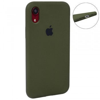 Чохол для телефону iPhone XR, бренд Apple, модель Silicone Case, повний розмір, колір хаки, захист від ударів і зносостійкий матеріал