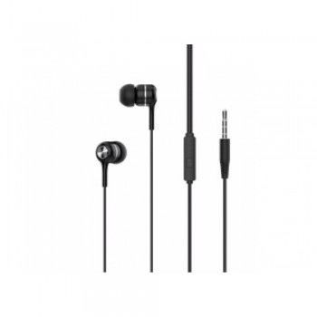 Вкладиші Veron HV63 з мікрофоном, 3.5 мм, чорні, динамічні 10 мм, довжина кабелю 1.2 м