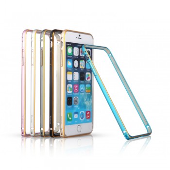 Захисний бампер для смартфона iPhone 6S Yoobao Metal Aluminium Alloy, сріблястий, міцний, стильний