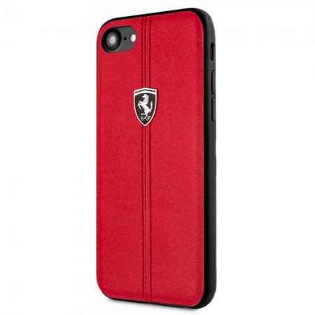 Чохол для телефона Ferrari Heritage Hard Case для iPhone 7 / 8, червоний, з вертикальною контрастною смугою, міцний