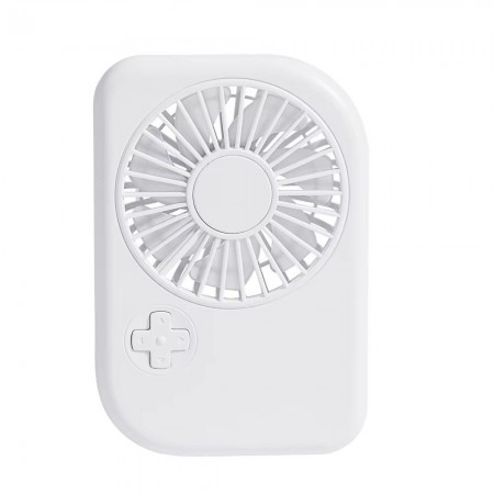 Портативний міні вентилятор N12-A, білий, 3 швидкості, USB зарядка, тиха робота