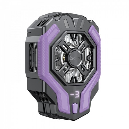 Портативний міні-вентилятор Hoco GM26, трьохшвидкісне регулювання, цифровий дисплей температури, підходить для телефонів від 4,5 до 7 дюймів