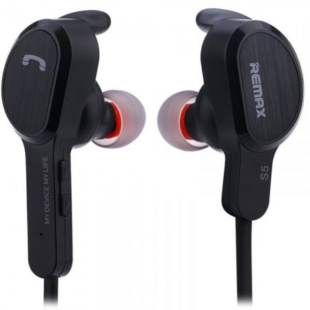 Вставні Bluetooth навушники Remax RB-S5, чорні, Bluetooth 4.1, час роботи в режимі розмови 5 годин