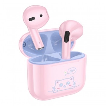 Bluetooth гарнітура TWS Hoco EW112, Рожевий, шумоподавлення, тривалий час роботи, сенсорне керування