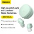 Безпровідні навушники TWS Baseus Encok WM01, зелені, Bluetooth 5.0, IPX5, до 25 годин роботи з футляром