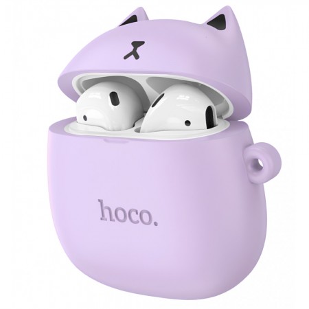 Bluetooth гарнітура TWS Hoco EW45 Lilac Cat Pink, Bluetooth 5.3, час роботи 4 години, зарядний кейс 350 мАг
