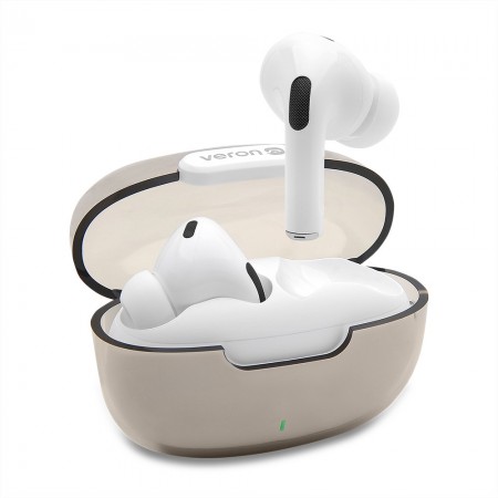 Безпровідні навушники Veron W10 Life, сріблясті, з діапазоном 210 метрів, часом зарядки 1,5 години, загальним часом роботи 14 годин