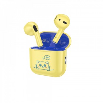 Bluetooth гарнітура TWS Hoco EW112, жовта, бездротова, з функцією шумоподавлення