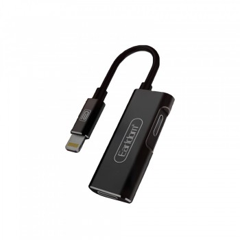 Адаптер перехідник Lightning на 2 Lightning Earldom ET-OT32I, підтримка зарядки та передачі даних