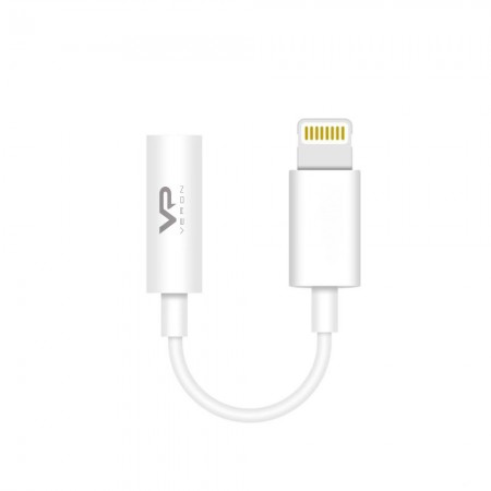 Перехідник Lightning на 3.5 мм Veron LC49, екранований, корозійностійкі роз’єми, довжина 12 см