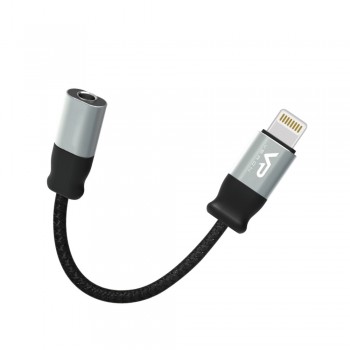 Перехідник Veron VR-AC50 Lightning - 3.5 мм, довжина 12 см, екранований кабель, корозійностійкі роз'єми