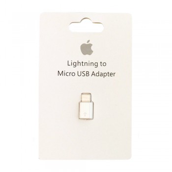Адаптер перехідник Lightning на Micro USB Apple, білий, сумісність з iPhone та iPad